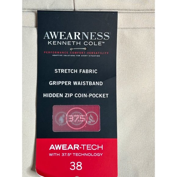 NWT Kenneth Cole Awearness Awear-Tech Mens Tan 38 Slim Fit Waist Gripper Waistba - Picture 9 of 9